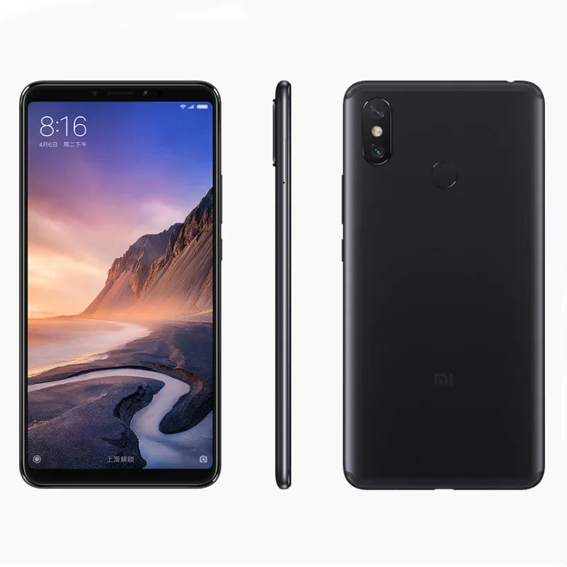 Global Firmware Xiaomi Max 3 Smartphone Snapdragon636 Back Fingerprint 6.9 inch 12MP Bluetooth 5.0 Android Smartphone Used Phone