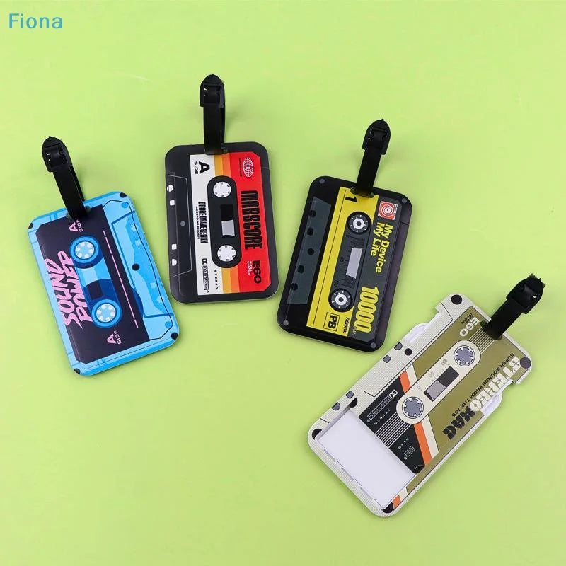 1Pcs Suitcase Backpack Anti-Lost Listing ID Card Holder Vintage Colorful Tape Plastics Baggage Tag Fashion Luggage Accessories