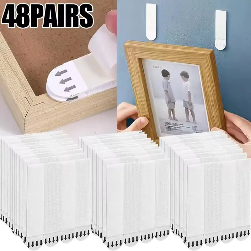 Double Sided Picture Hanging Strips Adhesive Hook Loop Tape for Mounting Photo Frame Fixed Home Wall Decor Hanging DIY Stickers