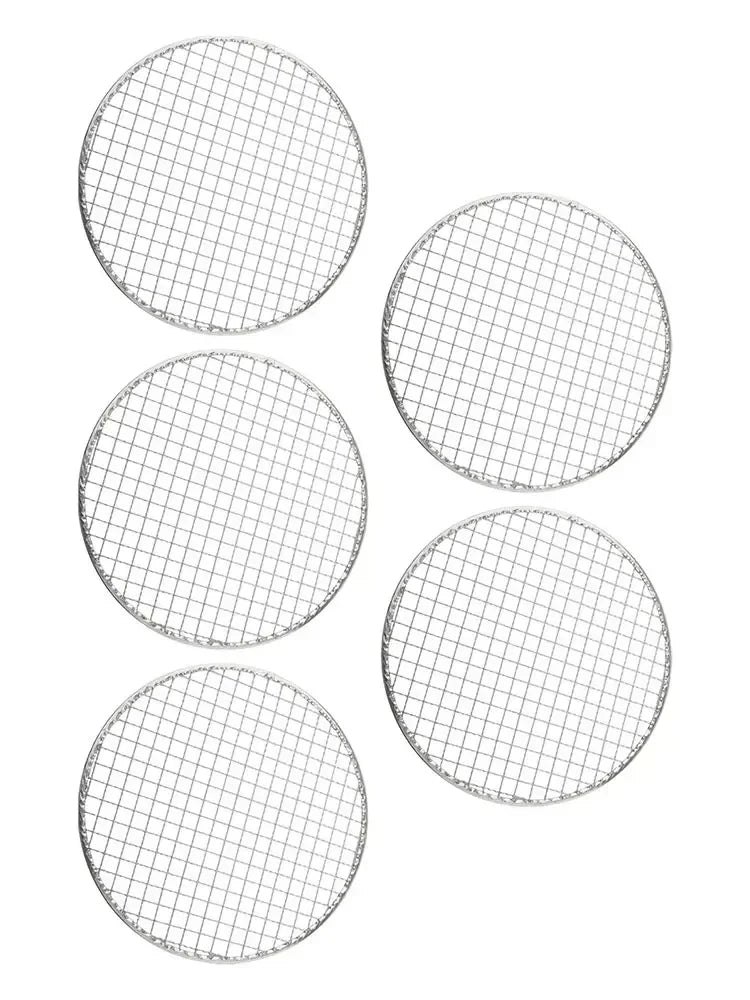 5pcs Round Disposable Wire Net Grill Racks Iron Roast Grate Cooking Barbecue BBQ Oven Grill 25CM/28CM/33CM Korean Style BBQ