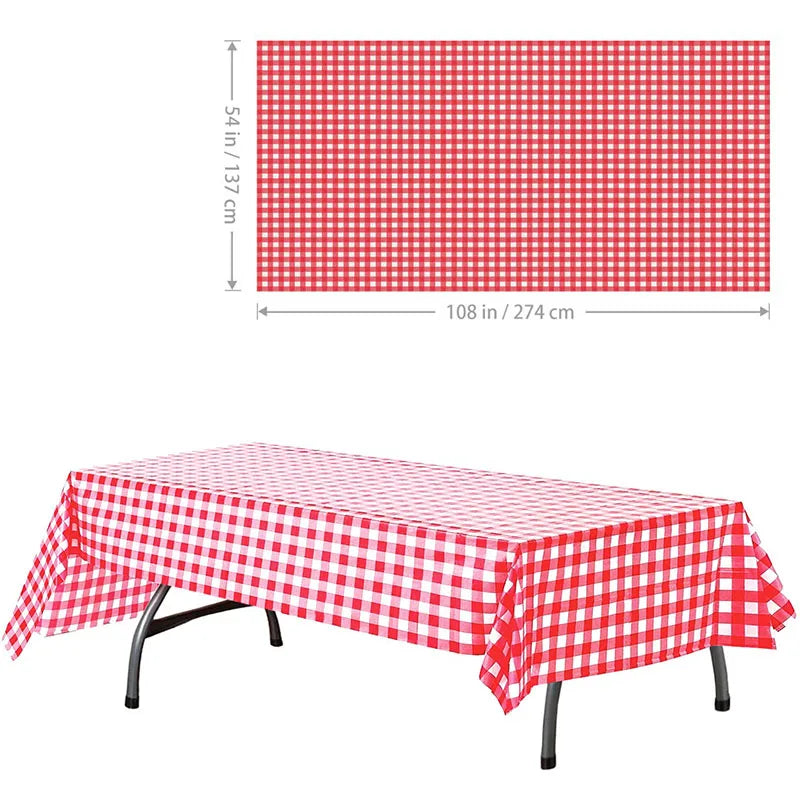 Race Car Theme Tablecloths Black White Checkered Rectangular Plastic Table Cover Racing Car Birthday Party Decorations Supplies