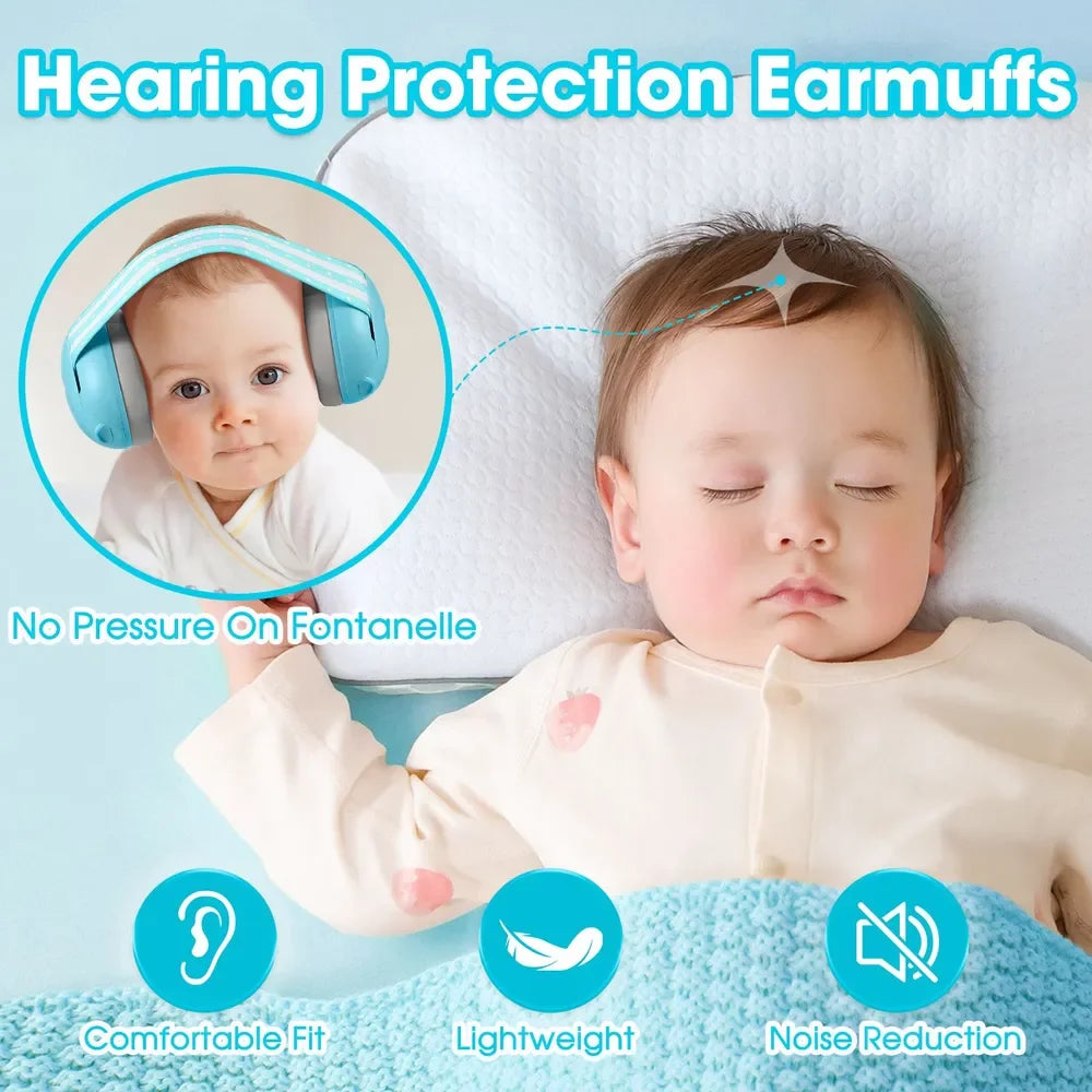 YHKEMA 0-3Years Old Child Baby Ear 25dB Defenders Children Muffs Noise Reduction Earmuffs Protectors Noise Reduce Headphones