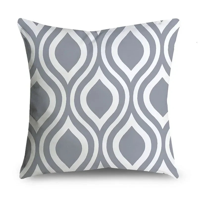 Gray Striped Geometric Double-sided Printed pillow cover Short plush Suitable living rooms bedrooms sofas throw cushion cover