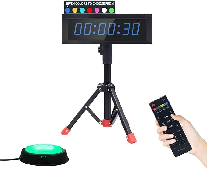 1.5-Inch 6-Digit 7-Color Multi-Function Fitness Timer, Count Up/Count down, Battery Powered, Suitable for Daily Fitness Training