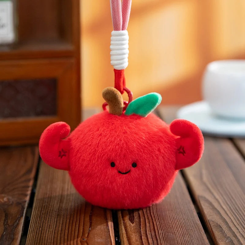 2026 New 12cm Cute Fruit Plush Keychain Avocado Banana Lemon Orange Kiwi Stuffed Doll Bag Pendant Car Hanging Charm Gift