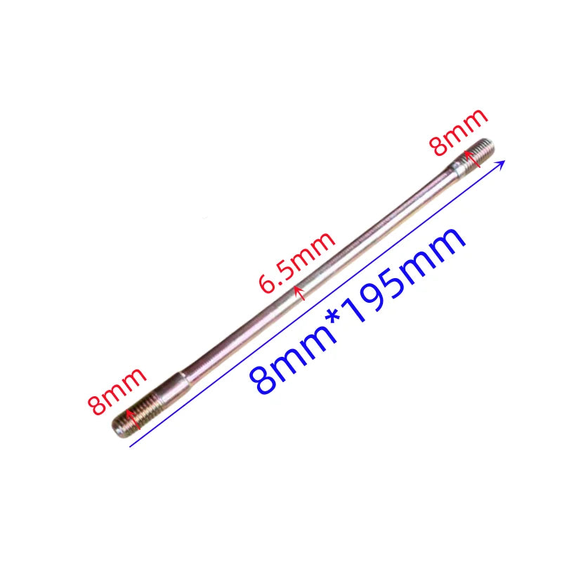Motorcycle car exhaust pipe screw muffler interface cylinder block screw column bolt M6 to 8 to 10 M7 8mm double headed threaded