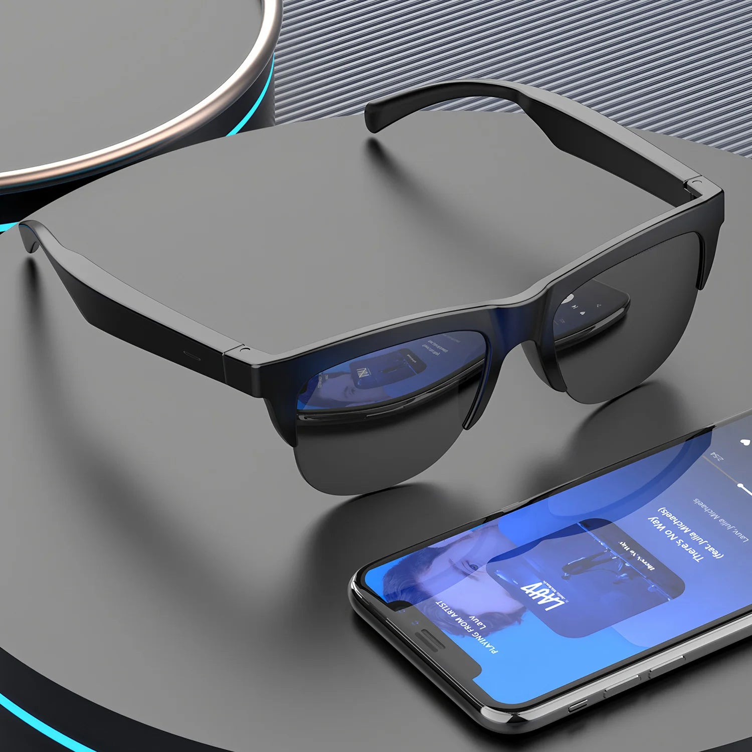 Smart Bluetooth V5.4 Sunglasses Glasses Call Outdoor Sports Headphones HIFI Black Technology Anti-touch UV For Men And Women