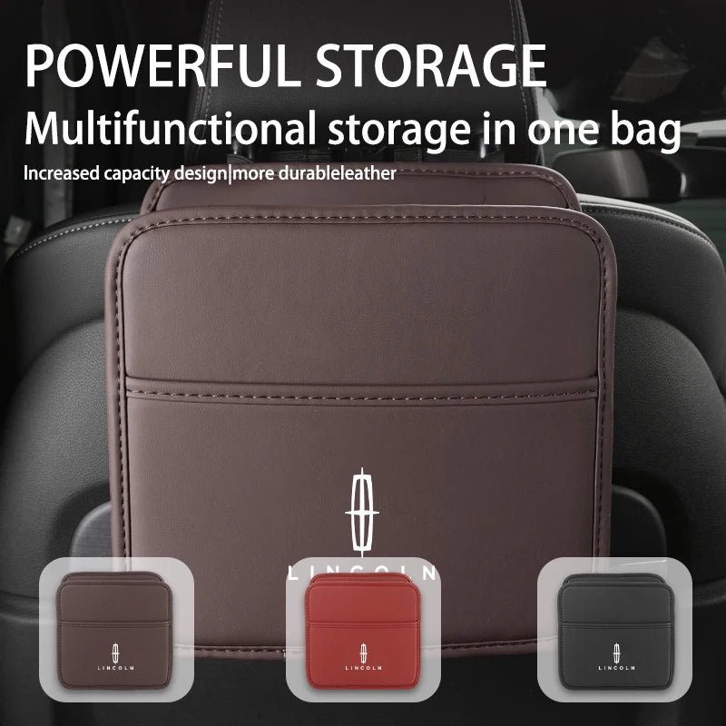 Car Seat Storage Bag Chair Back Water Cup Tissue Storage Box For Lincoln Mondeo MKC MKZ MKX MKT Aviator Navigator