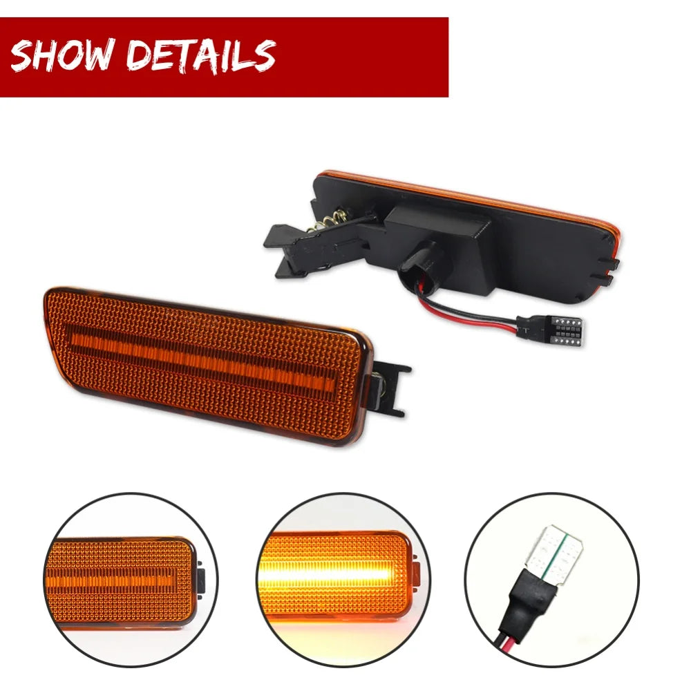 For VW Volkswagen MK4 Golf GTI R32 Jetta Cabrio Car LED Front Fender Side Marker Lights Turn Signal Lights Parking Lights 12V
