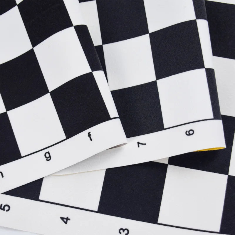 Foldable International Chess Board - 34cm/13.39inch 43cm/16.93inch Leather Fleece Game Chess QLYX01