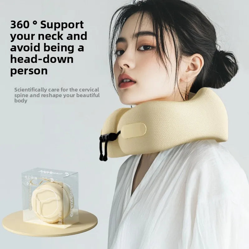 Luxury Travel Neck Pillow Memory Foam Ergonomic Design for Airplane Train Car Support Portable Sleeping Pillow