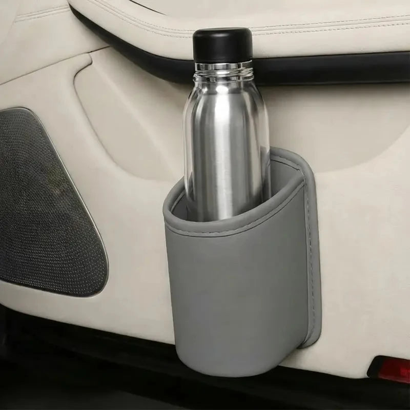 Punch-Free Car Door Side Storage Box Waterproof Leather Mini Storage Holder