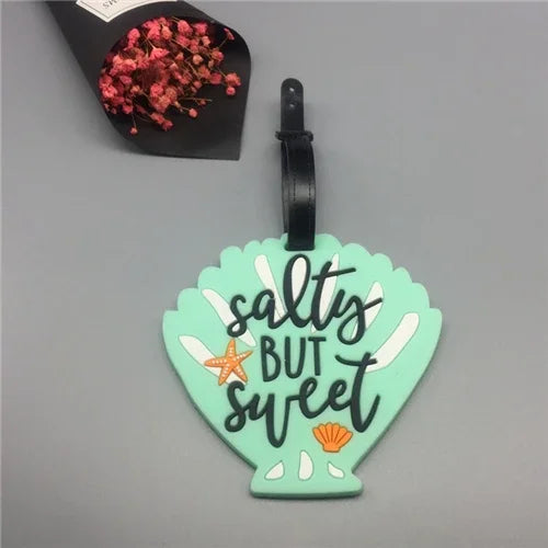 Luggage Tags Cartoon Cute Silicone Fruits Food Beach Style Suitcase Tags Name Address Holder Baggage Boarding Tags Label