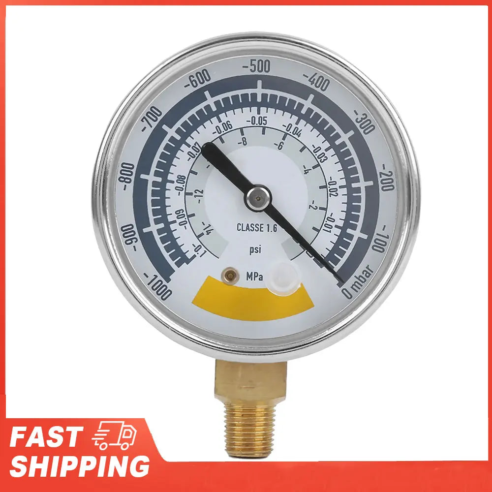 Air Gauge Instrument Pressure Gauge Accurate for Vacuum Pump 0‑14psi NPT 1/8in Connector Vacuum Gauge 0‑14psi Pressure Gauge
