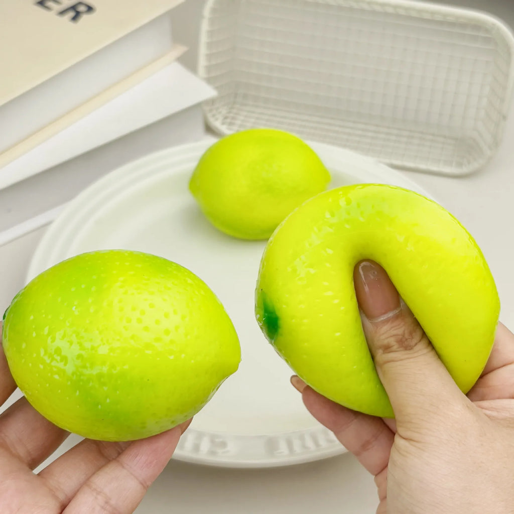 Handmade lemon Stress Ball Squeeze Toy, Slow Rebound Fruit Mango Squishy Fidget Ball, ASMR Sensory Stress Relief Toy Gifts