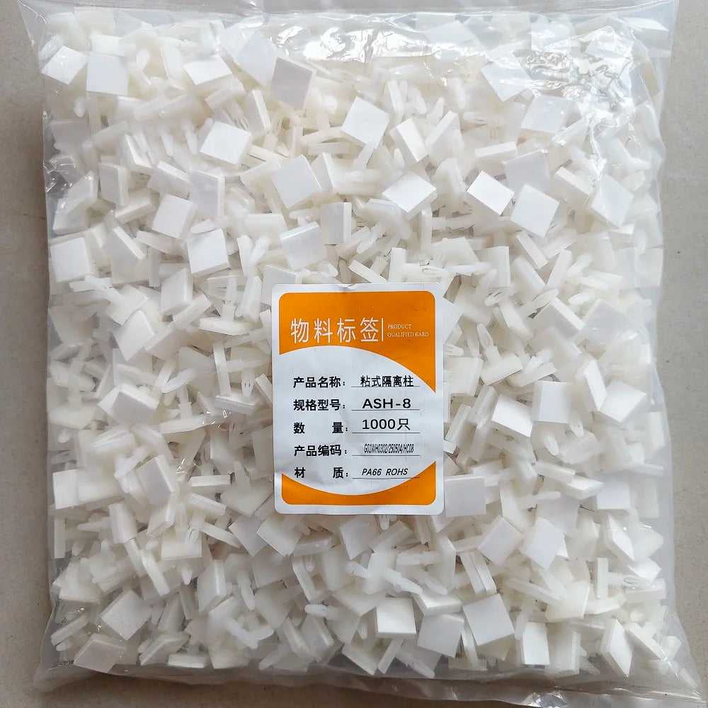 1000Pcs HC-5/6/8/9/11/13/16 3mm Nylon Plastic Stick On PCB Spacer Standoff Locking Snap-In Posts Fixed Clips Adhesive