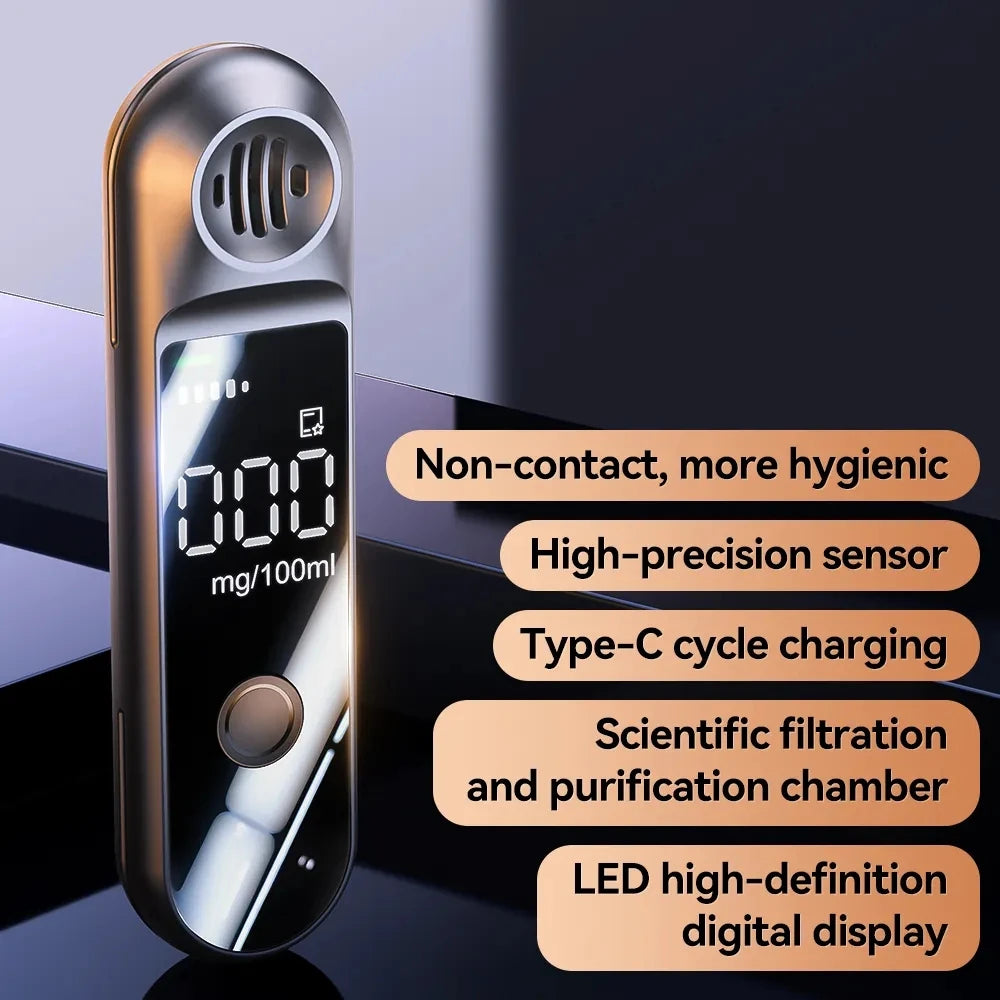 Alcohol Tester with LCD Display Portable Charging Breathalyzer For Drunk Driving Alcohol Alcoholimeter Alcohol Detector