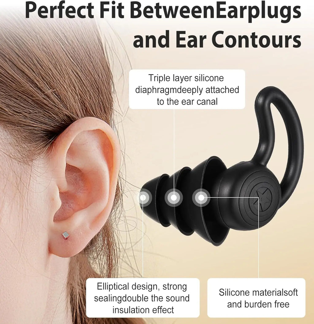 Silicone Earplugs for Multiple Uses | Designed for Sleep and Swimming, Comfortable and Durable, Suitable for Studying