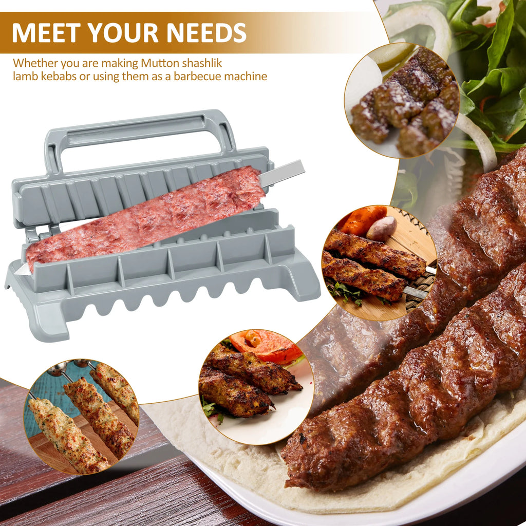 Kebab Maker, Easy Kebab Maker Press Machine, Barbecue Skewer Maker, Grill Reusable Manual BBQ Kebab Mould Utensils