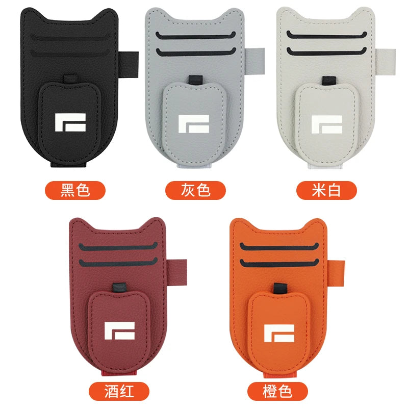 Suitable for Jishi 01 ROX 01 Polestone 01 Multifunctional Car Glasses Clip Bill Leather Car Visor Storage Box Sunglasses Clip