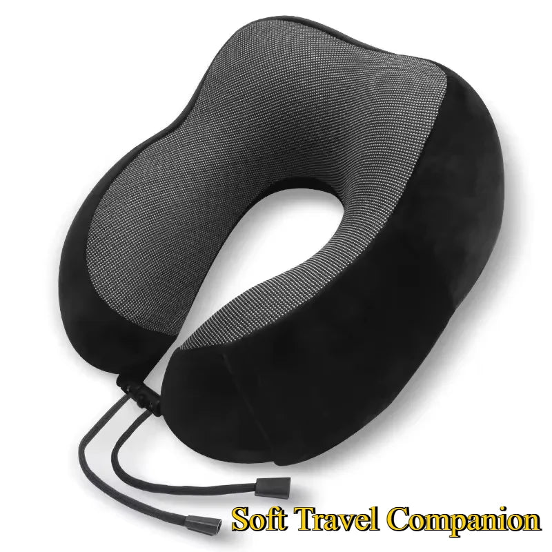 Massage U Shaped Memory Foam Neck Pillow Ergonomic Cervical Support Soft Travel Pillow for Airplane Car Road Trip Rest