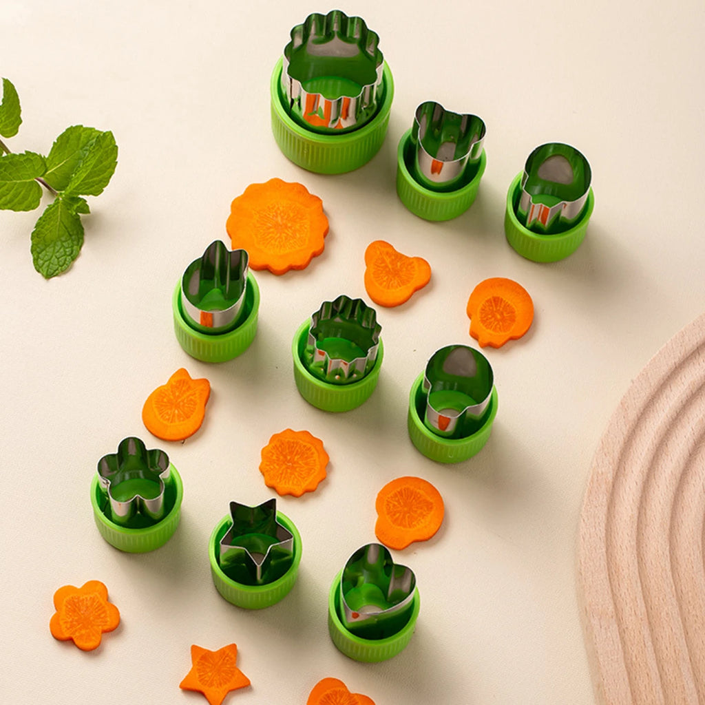 9PCS Stainless steel vegetable fruit flower cutter full hand protection butterfly face mold printing mold cake biscuit mold
