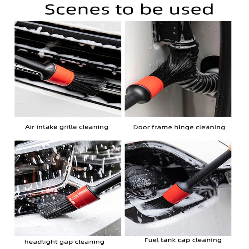 Plastic Car Cleaning Brush Set Automotive Detail Brushes For Car Interior Detailing Brush Kit Wheel Rims Clean Wash Accessories