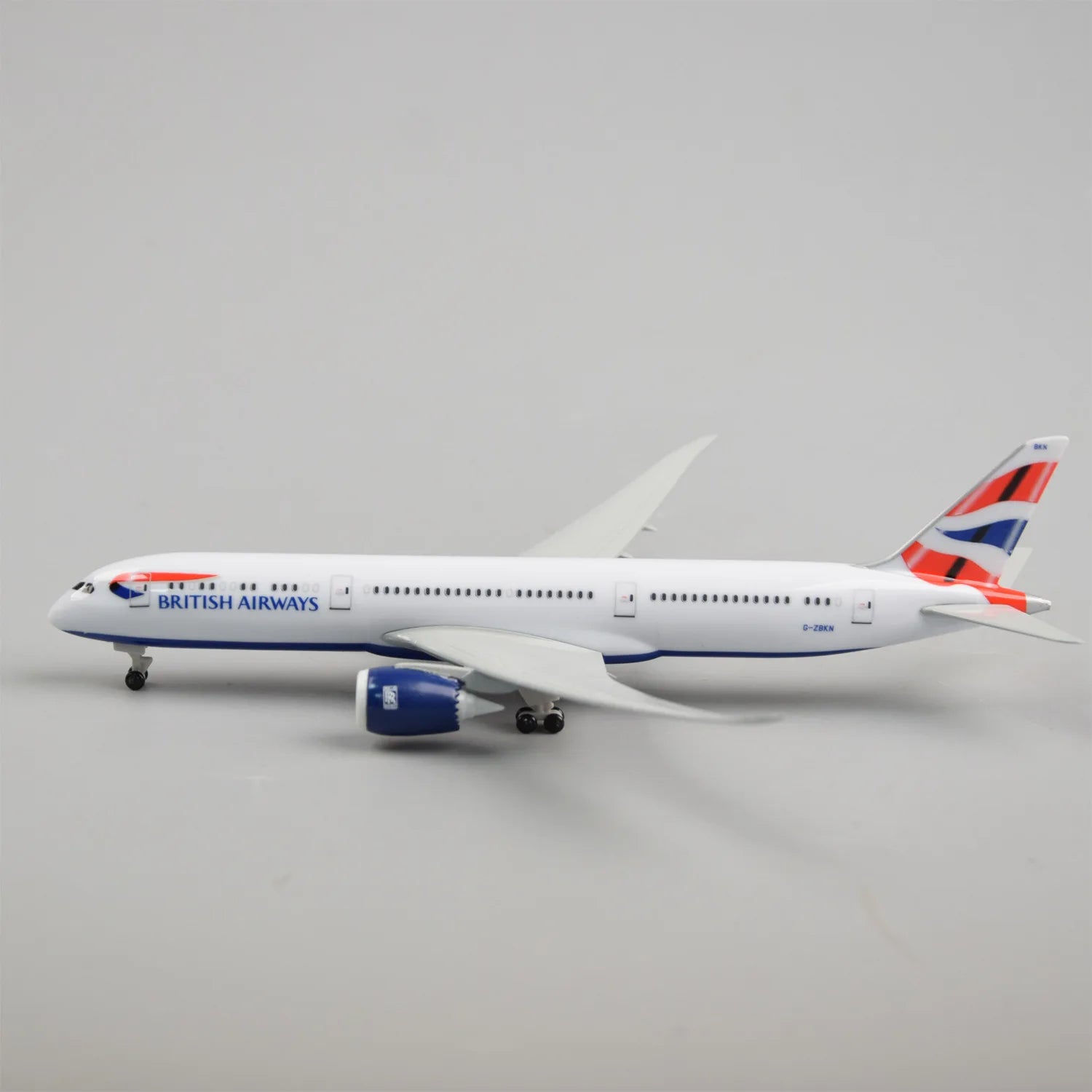 1/300 Scale 20cm Britain B787 Diecast Metal Airplane Model Toy Kits with Stand for Collections Displays or Boy Gift