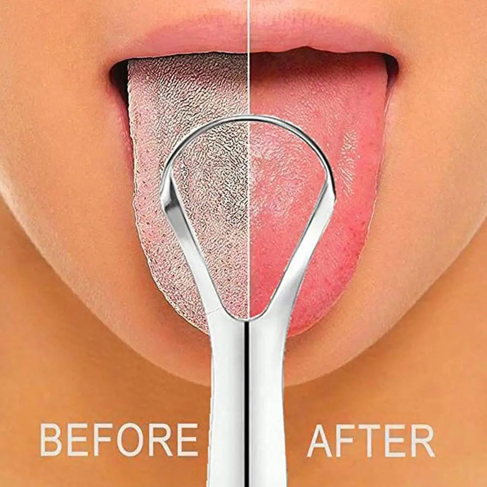 1/2/3/5/10Pcs Portable Single Layer Tongue Scraper Reusable Stainless Steel Oral Mouth Brush Tongue Scraper Fresh Breath Maker