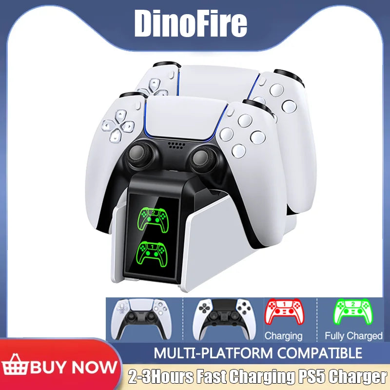 Dual Fast Charger for PS5 Wireless Controller Stand for Sony PlayStation 5 Gamepad DualSense Controller Charging Base
