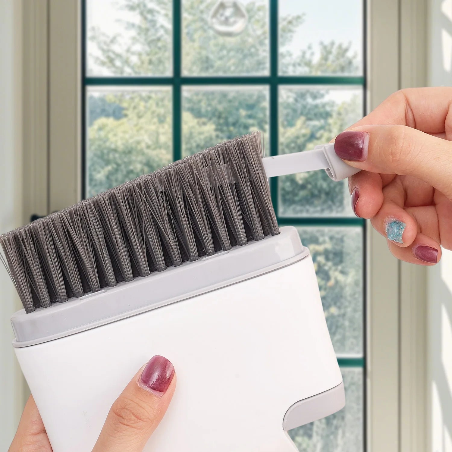 2 in 1 Window Rail Cleaning Brush Door Groove Hair Grip Brushes Multifunction Windows Slot Sliding Household Kitchen Accessories