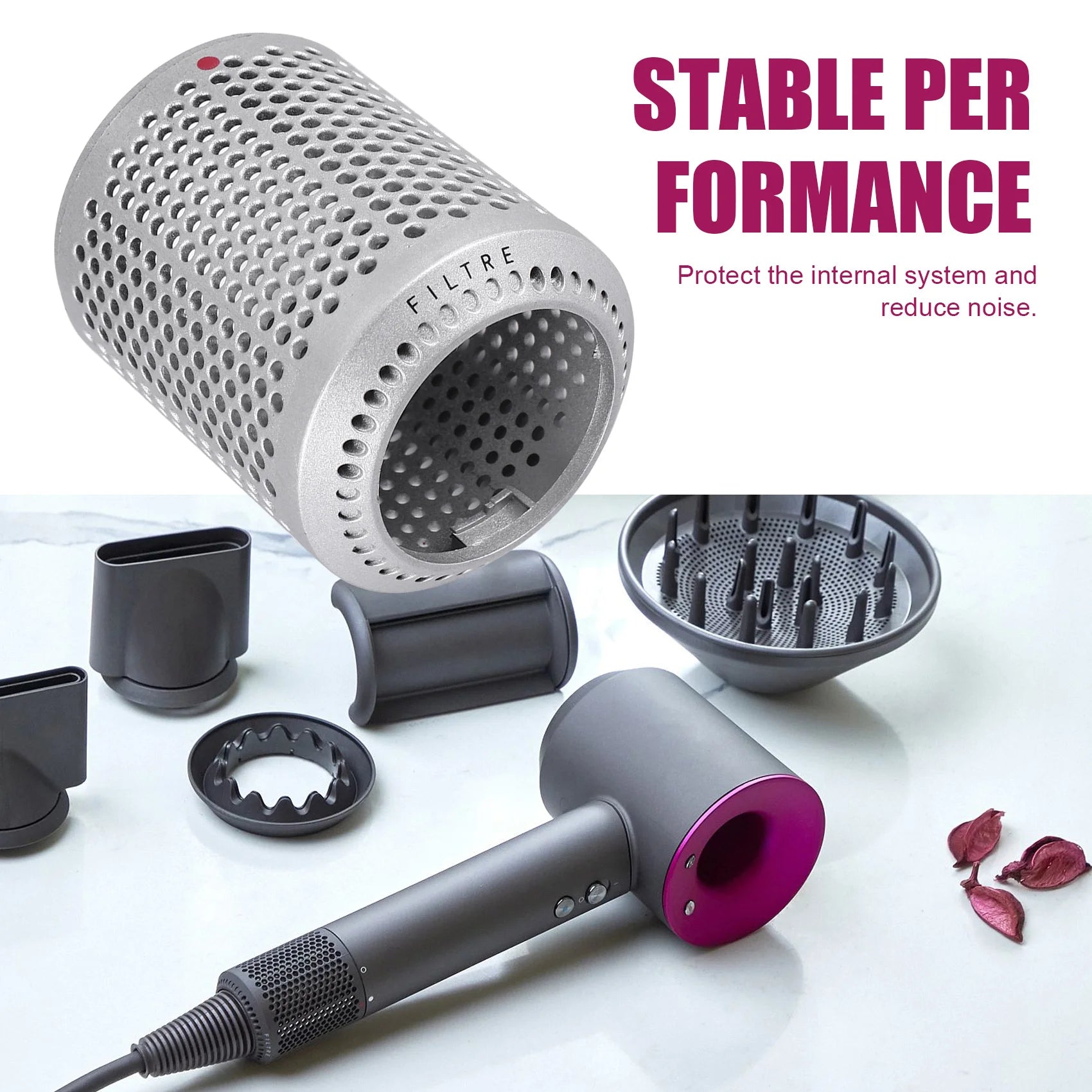 [NEW!N92R】 Suitable For Dyson Hair Dryer HD01 HD03 HD08 Dustproof Outer Filter Cover Vacuum Cleaner Accessories