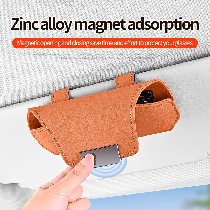 Universal Car Sunshade Sunglasses Organizer  Damage-Free Installation Interior Sunscreen Holder  Scratch-Resistant Sunglass Stor
