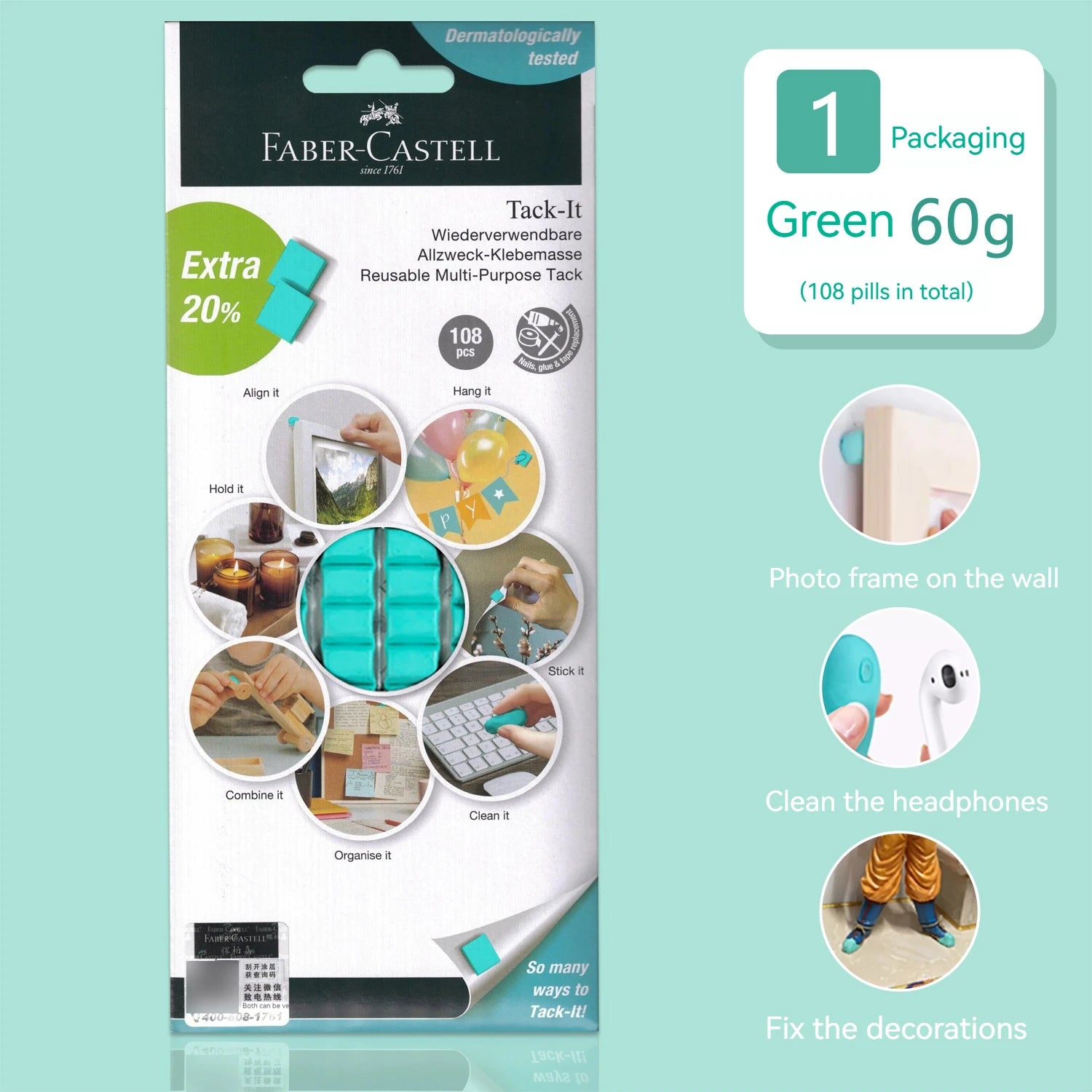Multifunctional Fixed Glue Clay Paste Adhesive Tacky Reusable Nail Wall Safe Sticky Tack Picture Hangers Fasteners Display Clay