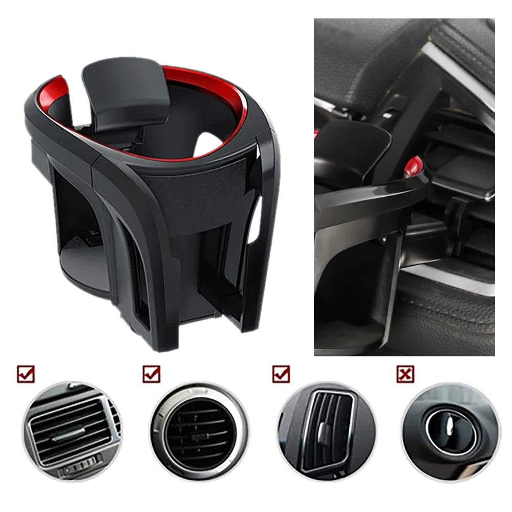 Car Cup Holder Air Vent Outlet 2 in 1 Coffee Bottle Holder and Car Phone Mount Universal Accessories Cups Car Vents Cup Rack