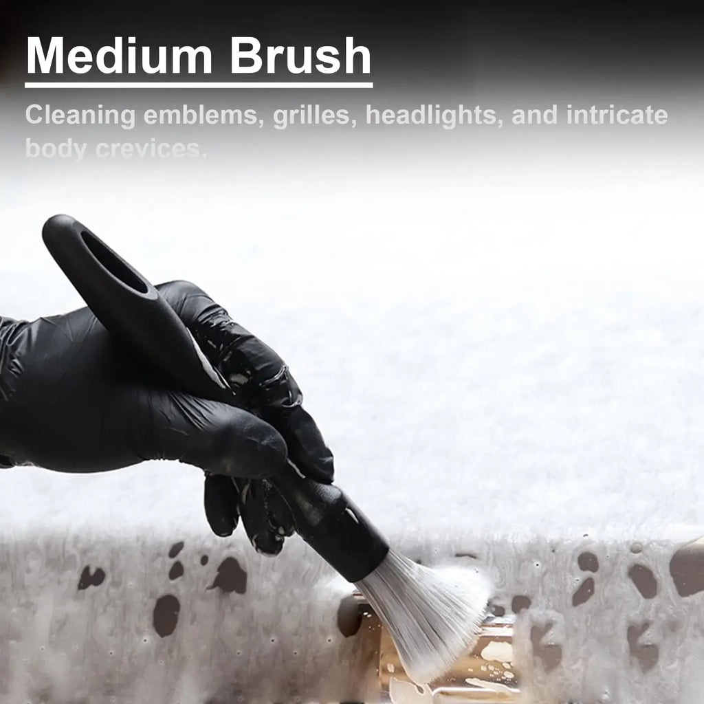 3/4 PCS Car Detailing Brush Set for Cleaning Exterior Boars Bristle Detailing Brushes Car Interior Cleaning Kit
