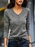 Spring and Autumn Style Women's Fashionable and Elegant Half-Open Front Long-Sleeved Top