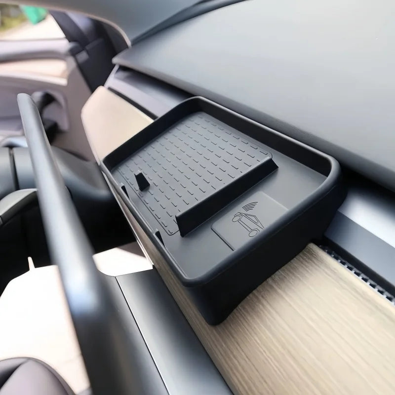 For Tesla Model YL/Model 3 Highland/Model Y Juniper 2025+ High Quality Durable Silicone Console Phone ETC Storage Tray Organizer