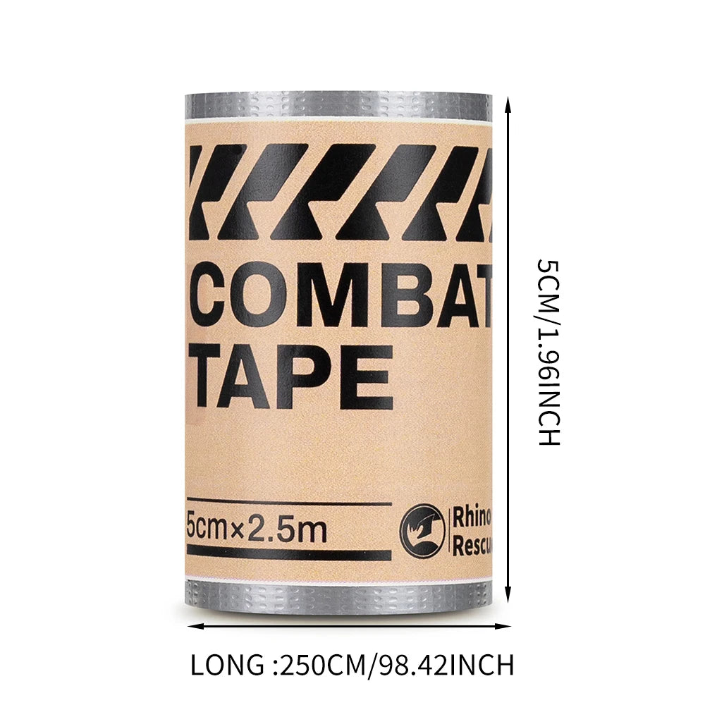 RHINO RESCUE Duct Tape,Waterproof , Gray Tape,Silver 5cm*2.5m, Indoor & Outdoor Use, No Residue, Tear by Hand