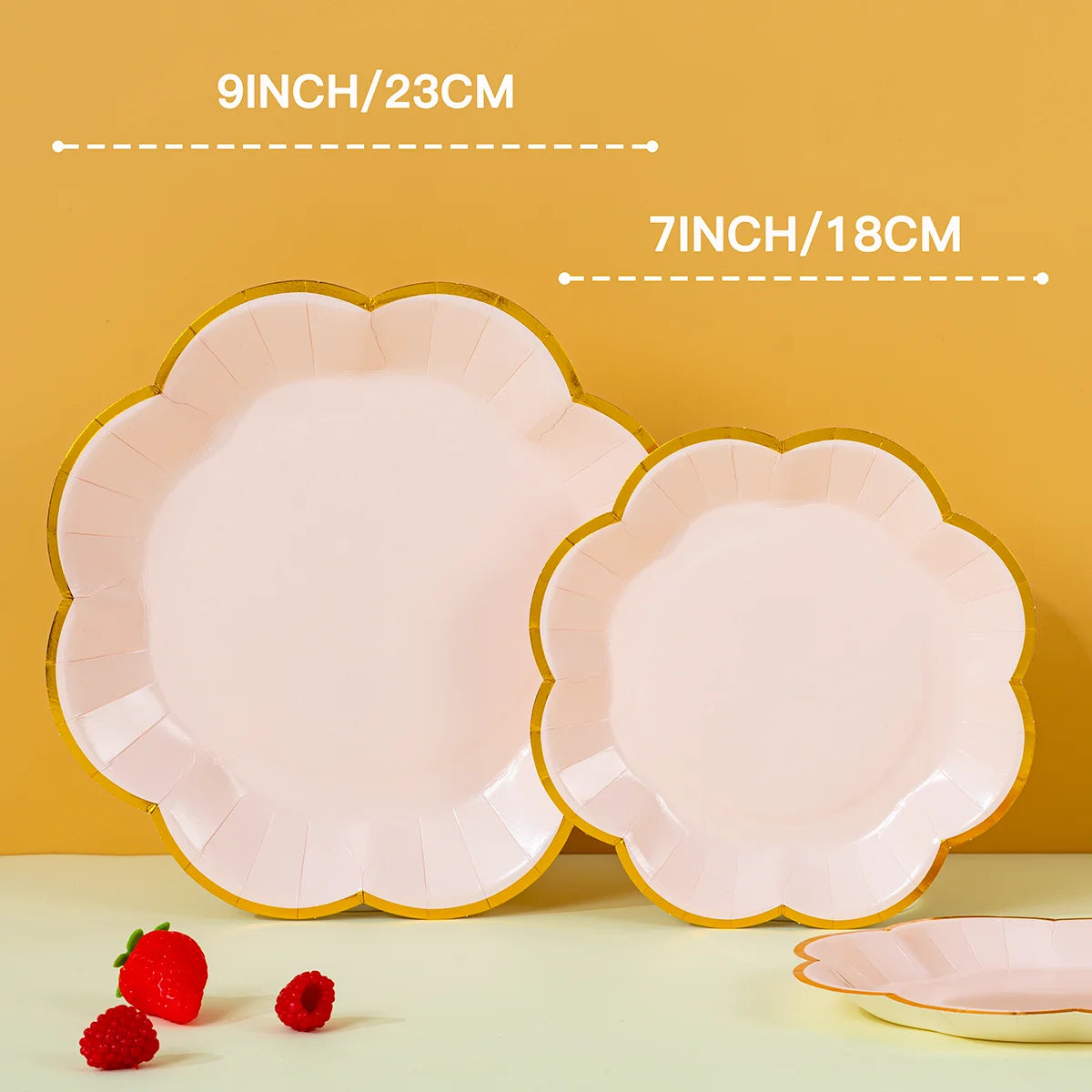 10/25/50pcs Pink /red/black/white Disposable Party Tableware Paper Plates Dishes Birthday Wedding Holiday Party Supplies