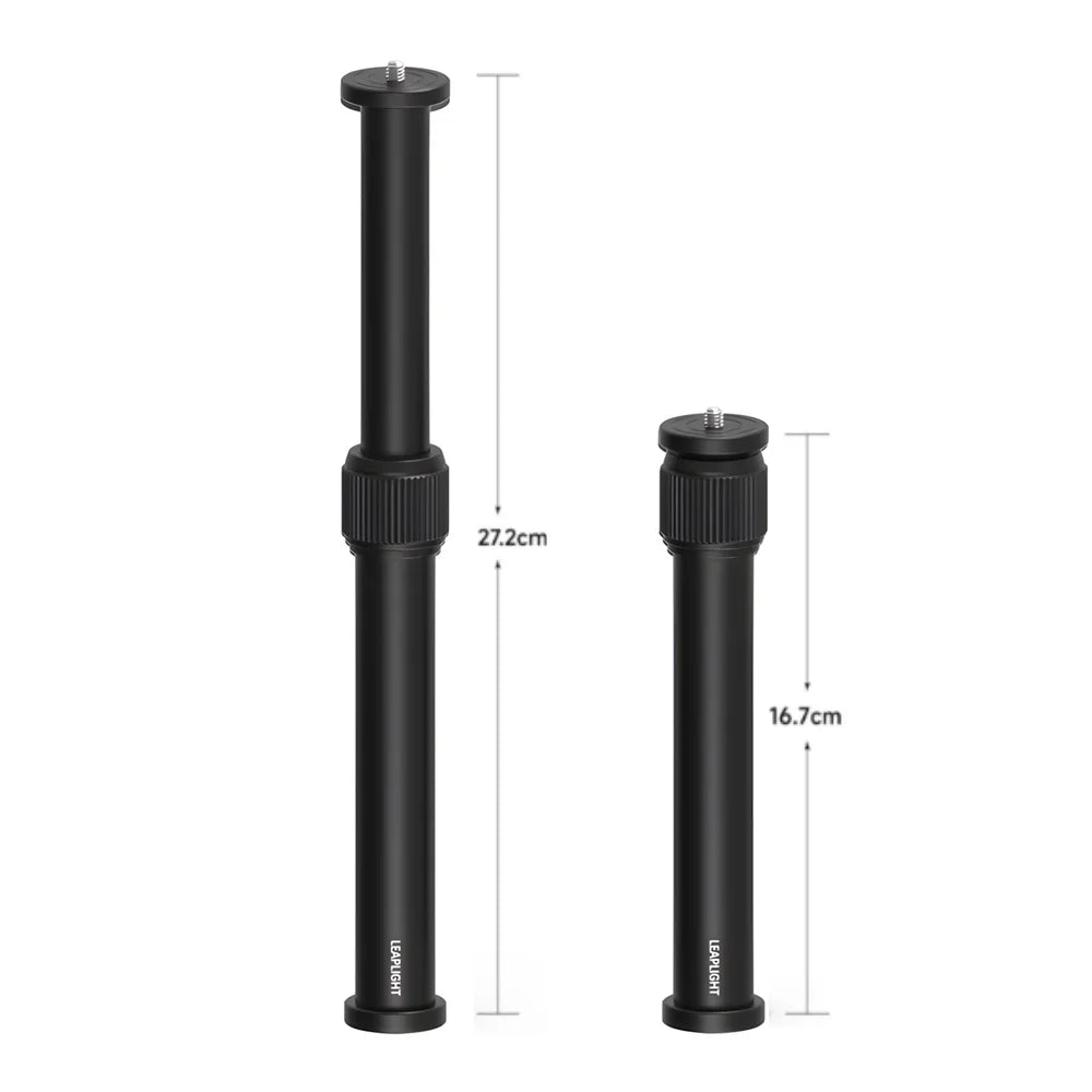 Leaplight All Metal Aluminum Alloy Tripod Stand, Central Axis Extension Rod Stretchable Desktop Selfie Stick