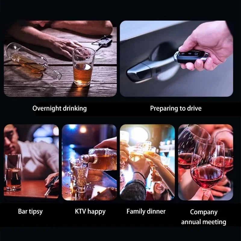 High-precision Alcohol Tester Portable Non-contact Professional Led Digital Display Drunk Driving Alarm Quick Tester