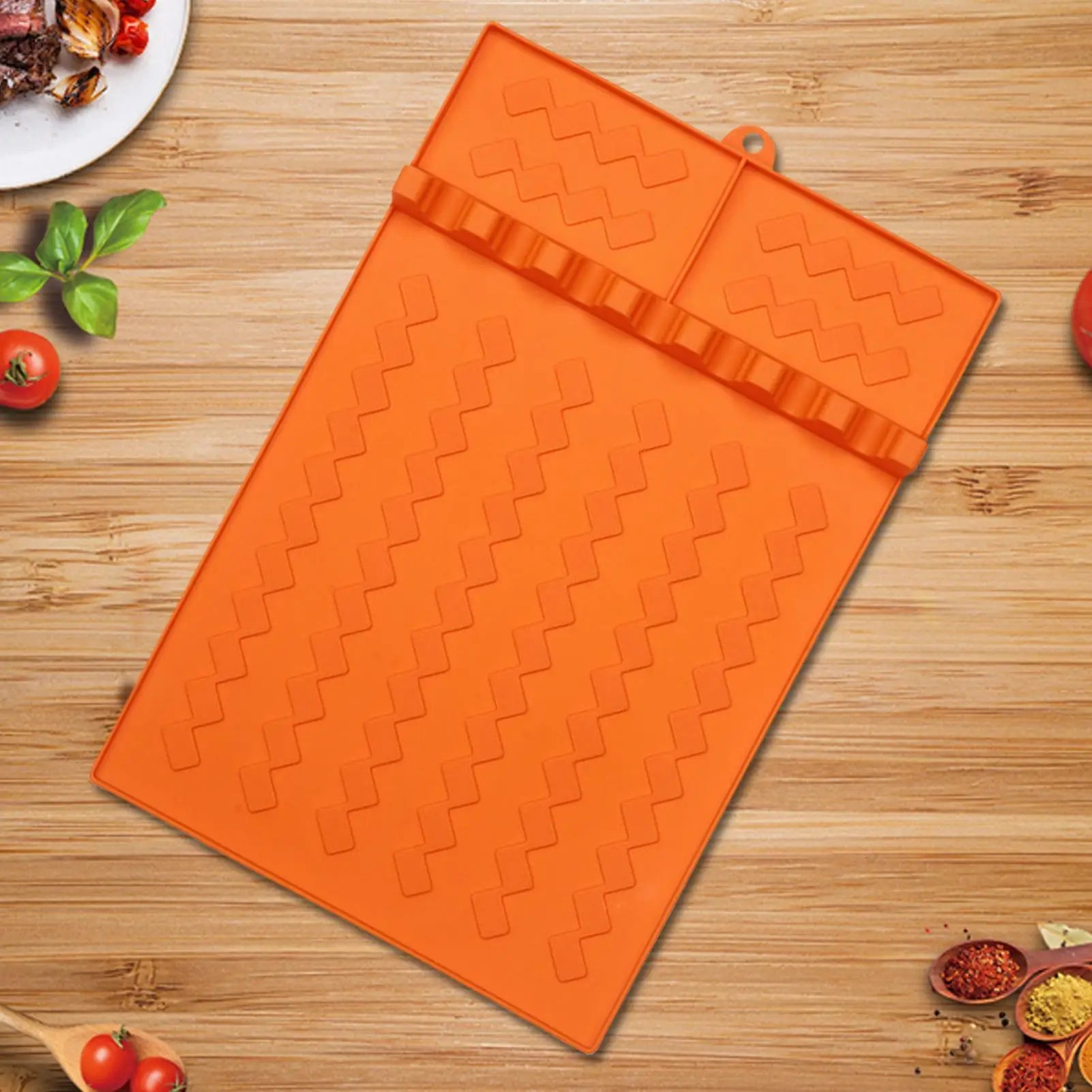 Silicone Grill Mat Heat Resistant Pad Side Shelf Spatula Holder for Kitchen Countertop Grilling Cooking BBQ Outdoor