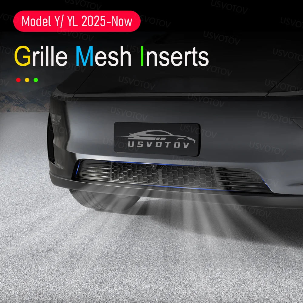 Front Grill Mesh Insert for Tesla Model Y Premium Juniper Model YL 2025 2026 Bumper Air Inlet Vent Grille Cover Trim Accessories