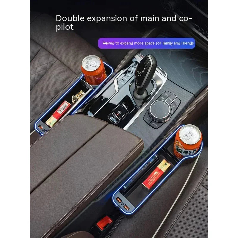 Car seat gap led 7 color festoon storage box for Audi ABT Q2 Q3 Q4 Q5 Q7 Q8 A1 A2 A3 A4 A5 A6 A7 A8 S3 S4 S5 S6 TT RS3 RS4 RS5 6