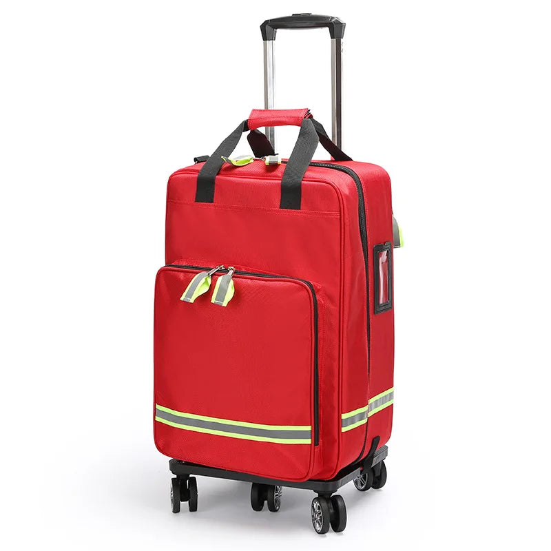 Large Capacity Empty Trolley First Aid Bag Waterproof EMS Backpack for Medical Outdoor Clinic Nursing Earthquake Rescue Kit