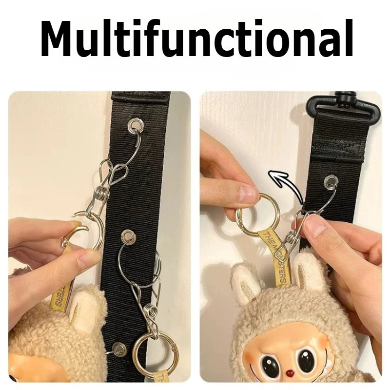 Hanging Storage Hook for Labubu Cartoon Doll Storage Rack with 8 Hooks Door & Wall Hanging Organizer for Labubu Accessories