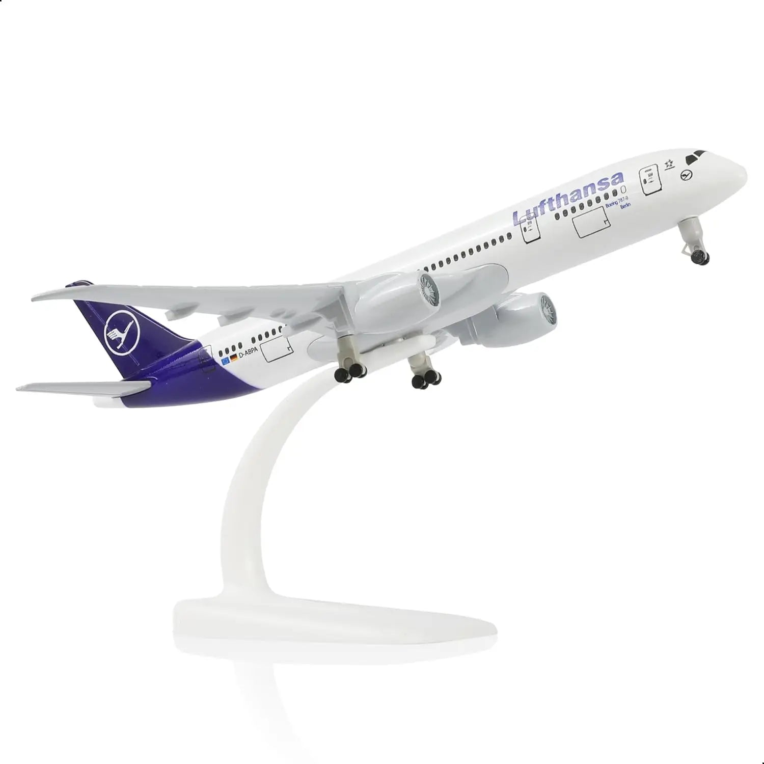 20cm Lufthansa B787 Airplane Model Toy Kit 1/300 Scale Diecast Metal plane Model with Stand for Collection and Display or Gift