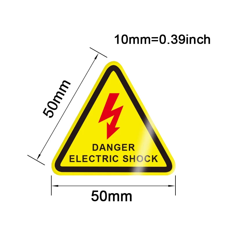 10Pcs 50X50Mm Safety Warning Signs, Workshop Production Safety Warning Signs, Hazard Warning Signs