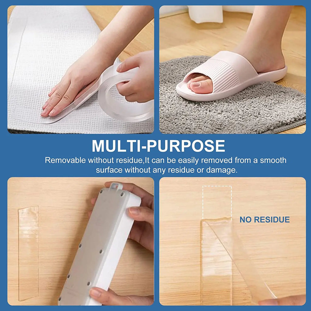 1-10M Nano Double Sided Adhesive Tape Heavy Duty Clear Waterproof Traceless Extra Strong Glue Removable Seal Gap Strip 1/2/3/5cm